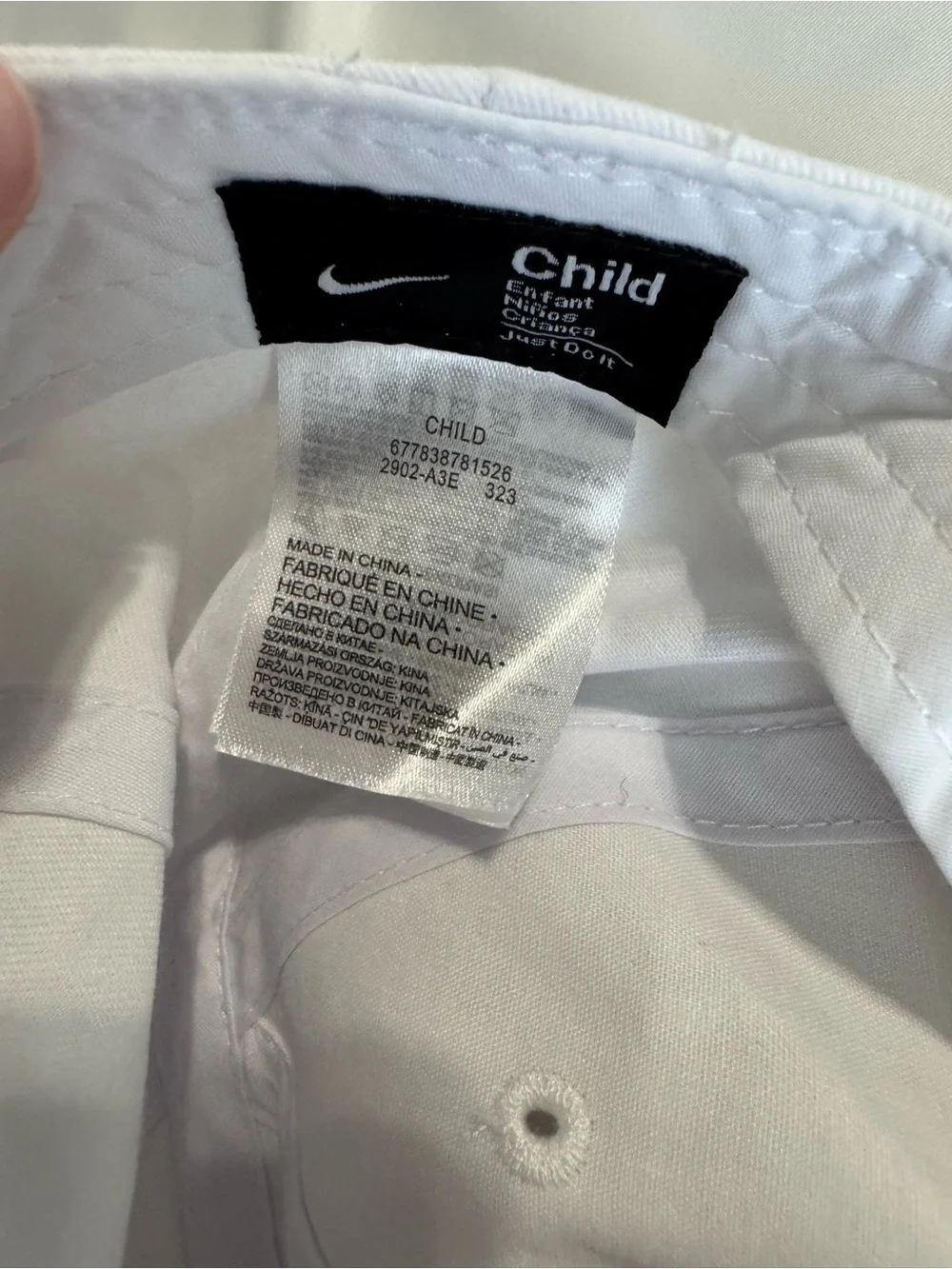 Nike White Baseball Cap with Pink Logo